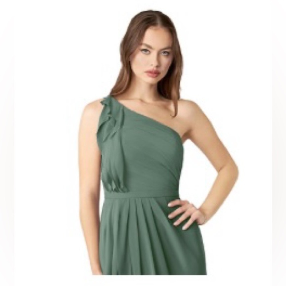 Azazie dress, NWT, Sharon style, color is Eucalyptus, size is A14.